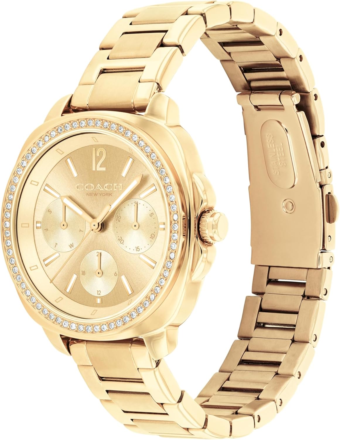 Coach Kitt Women's Quartz Multifunction Watch, Stainless Steel Bracelet, Water-Resistant to 3ATM, Chic and Versatile Timepiece - Gift for Her, 34mm - Image 2