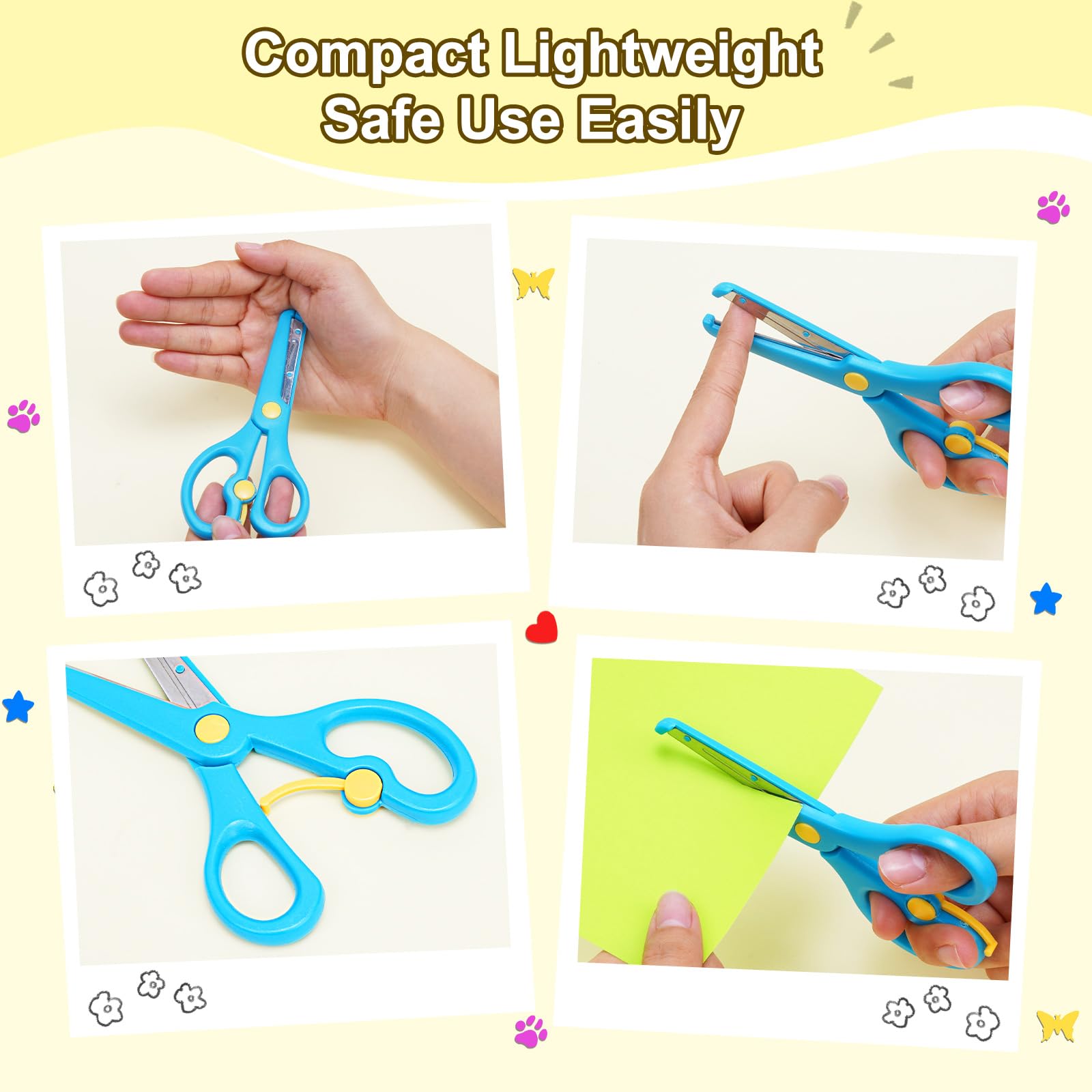 UCEC 44 Pack Scrapbook Supplies Kit, Craft Scissors Decorative Edge, Safety Scissors, Hole Punch Shapes Craft, Cardstock Paper, Washi Tapes for DIY Art, Crafts, Scrapbook, Card Making, School Supplies