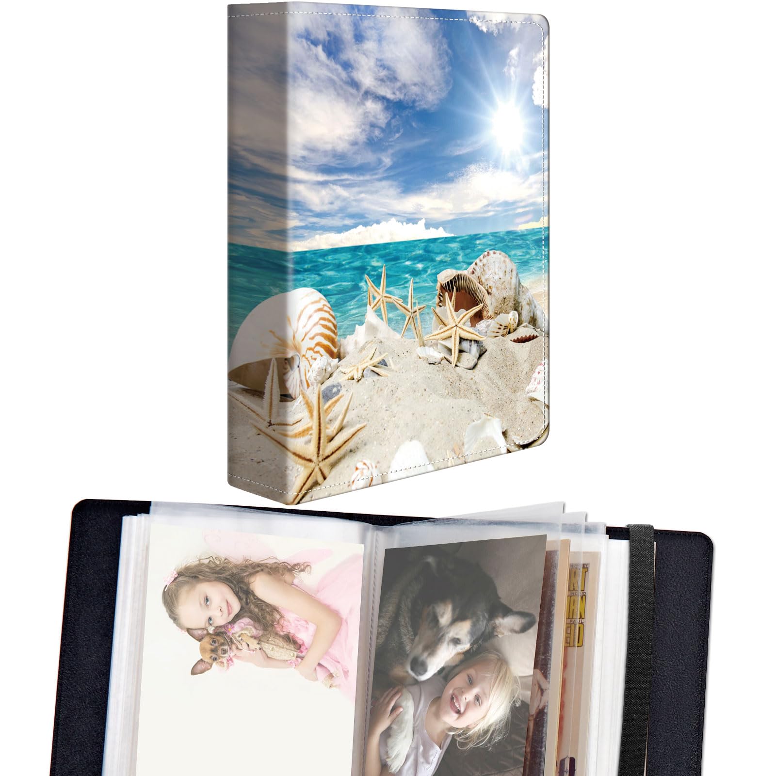 Album photo 10x15 compact à élastique pour ranger 120 photos sans risquer de les corner