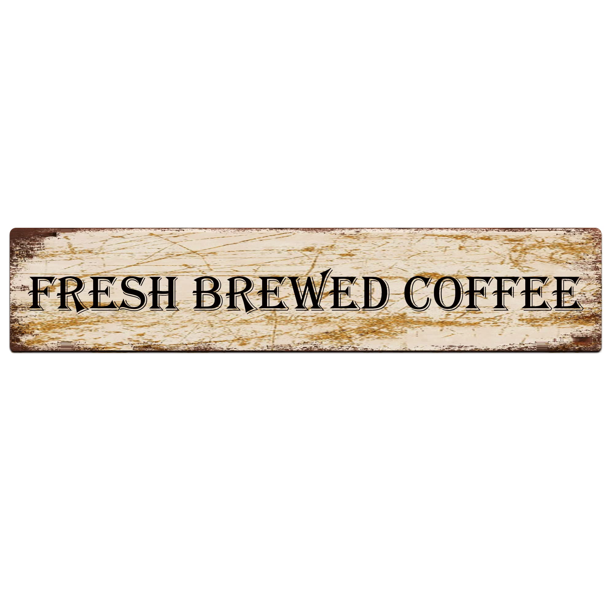 Fresh Brewed Coffee Retro Tin Signs Aluminum Metal Sign for Kitchen Home Garden Wall Bar Cafe Decor 4x16 Inch