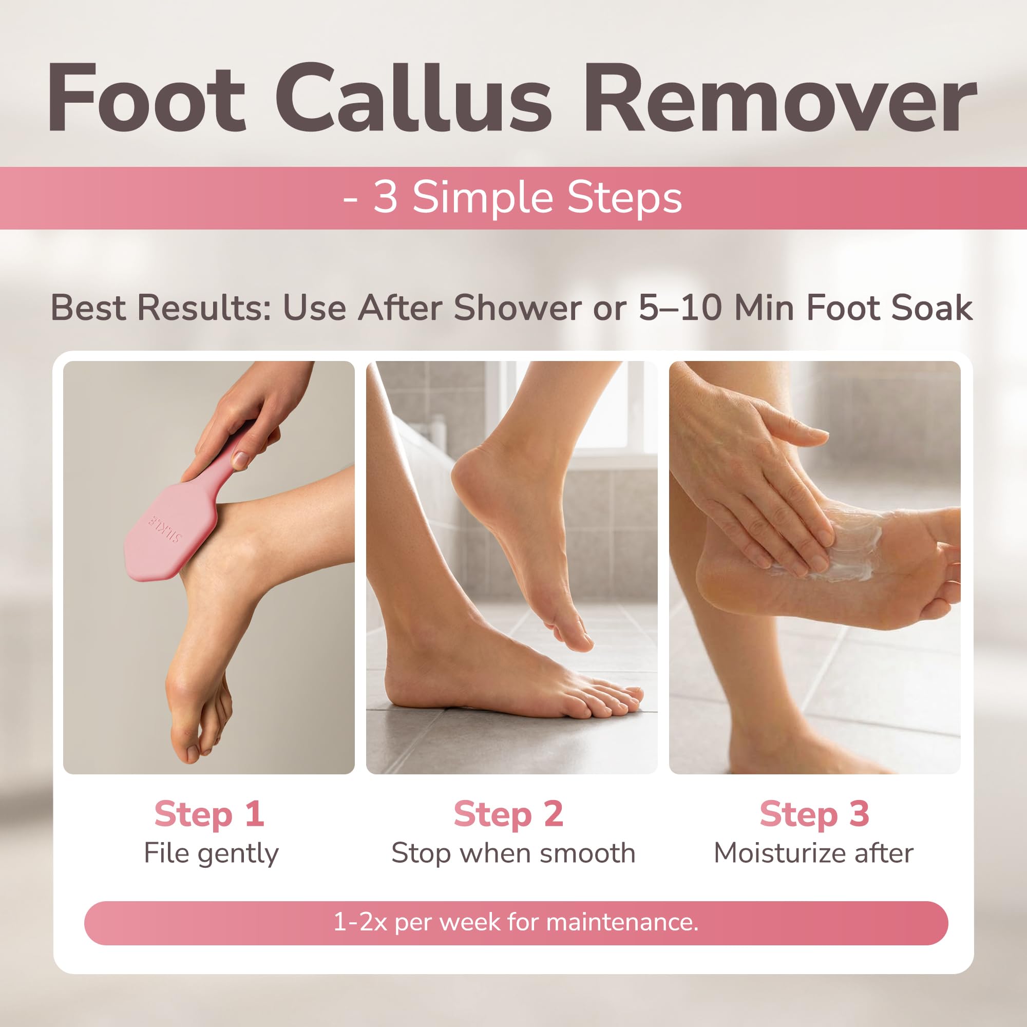 SILKLE Lima per piedi in silicone per la rimozione dei calli – Nano Glass per pelle morta e talloni screpolati – rimozione calli per piedi e pelle dura – esfoliante ergonomico per piedi morbidi e
