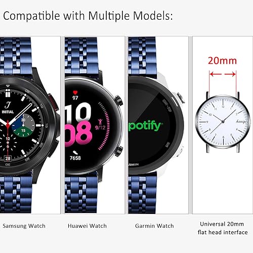 Miniatura 2 de DEALELE Correas compatibles con Galaxy Watch 66 Classic  55 ProGalaxy Watch 44 ClassicGalaxy 3 1.614 in, correa de repuesto de metal de acero