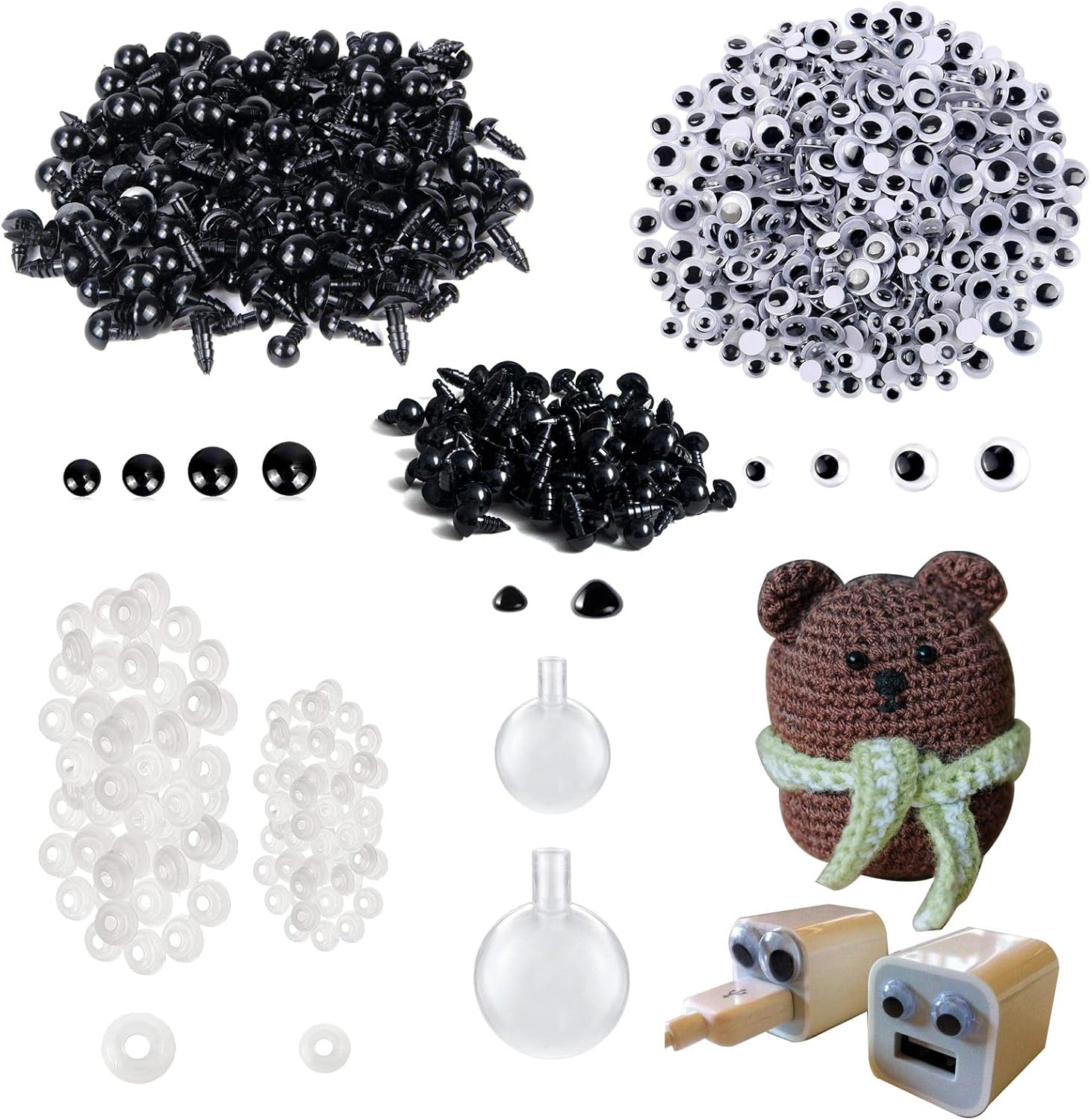 Buy Safety Eyes and Noses for Crochet Stuffed Animals Doll Making Eyes