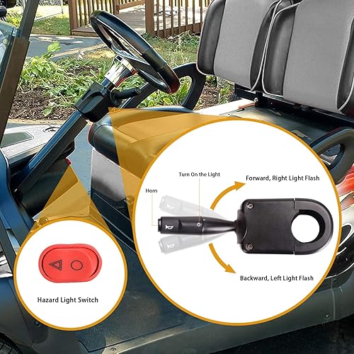 Miniatura 3 de 10L0L Kit de luces LED para carrito de golf Yamaha G14 G16 G19 G22 a gas y eléctrico, faro trasero de lujo con interruptor de señal de giro, botón