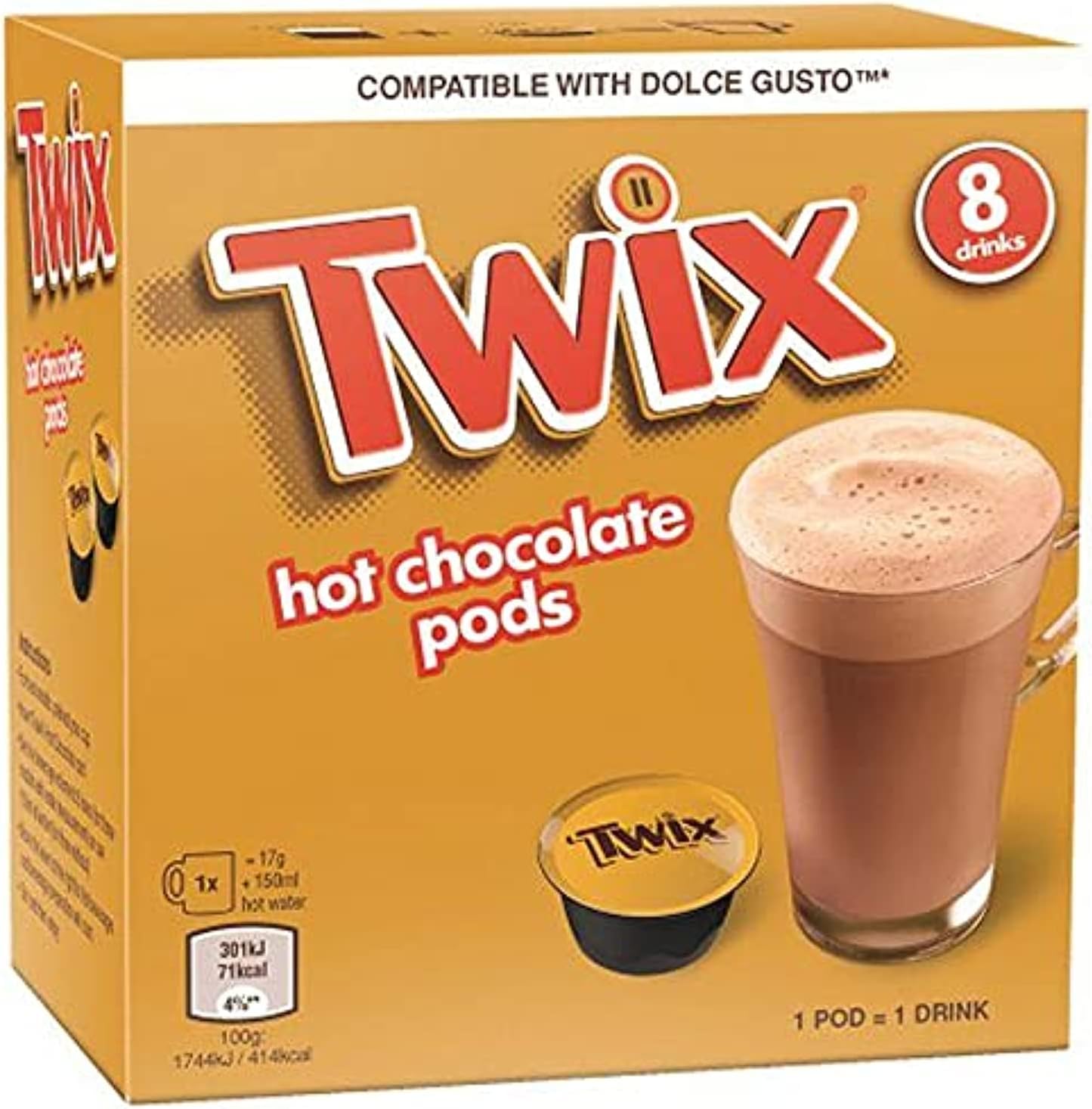 Twix hot chocolate - Compatible Dolce Gusto Pods - 8 Capsules