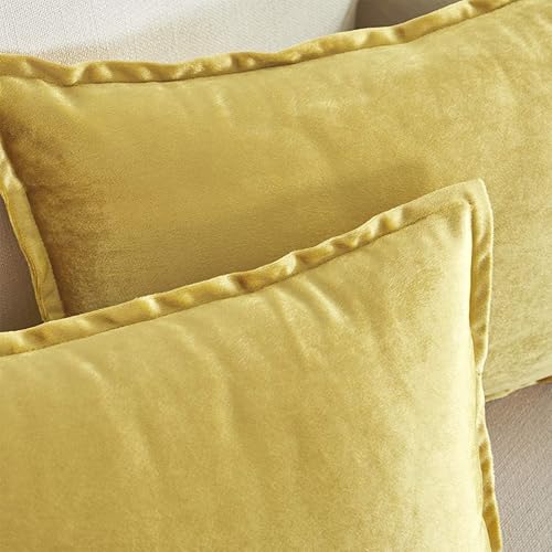 Miniatura 10 de GIGIZAZA - Fundas decorativas de terciopelo dorado para cojín, diseño cuadrado, 18 x 18 pulgadas, para sillón, sofá, paquete de 2 unidades