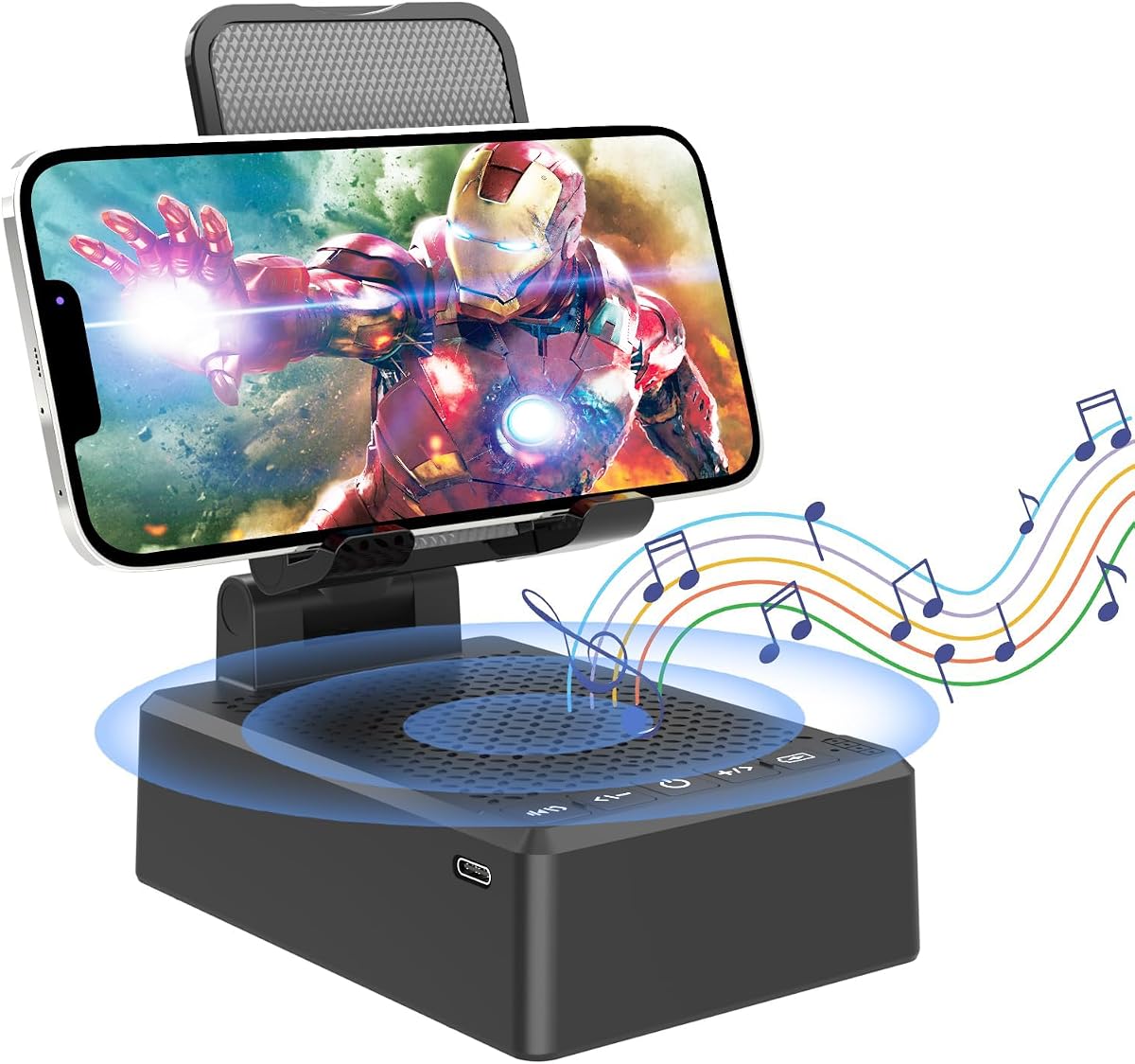 Birthday Gifts for Mother Father ,Cell Phone Stand with Wireless Bluetooth Speaker and Antislip Base HD Surround Sound for Home and Outdoors with Bluetooth Speaker for Desk Compatible with iPhone