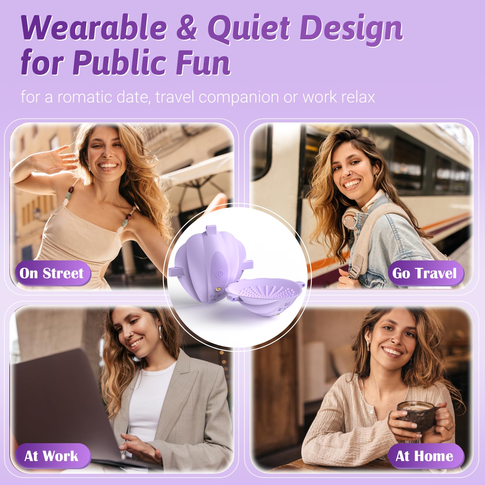 Vibratore per Capezzoli con Straps per Donne, Wearable Morsetti per Pinze per Capezzoli Sex Toys per Stimolatore Dello Sviluppo Seno, Massaggio di Aumento con 9 Modalità, Controllo APP (YDL-025)