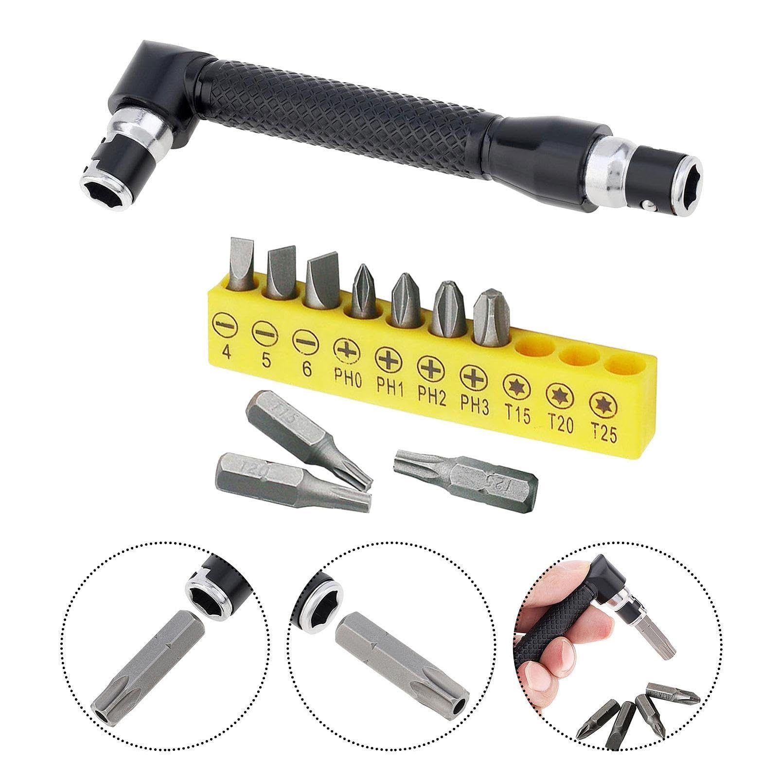 predolo Set Pezzi Cacciavite a Bussola Esagonale Doppia Testa Da 1/4 Pollice con Manico Gomma Antiscivolo per Riparazione di Elettrodomestici Elettronic, 6 pezzi