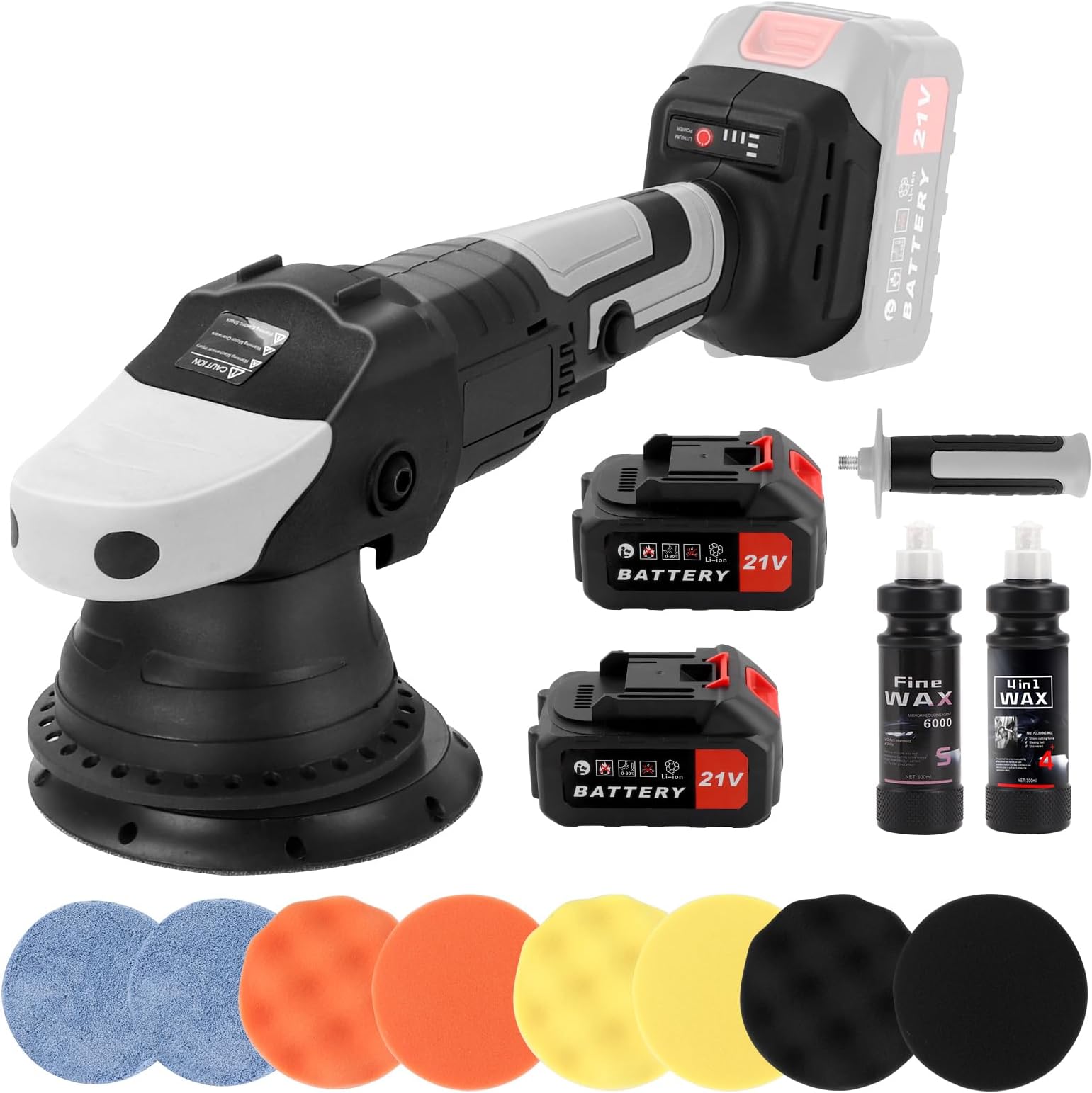 Polisseuse Excentrique Sans Fil 21V Denotip - 2 Batteries, Compatible Makita, 150mm