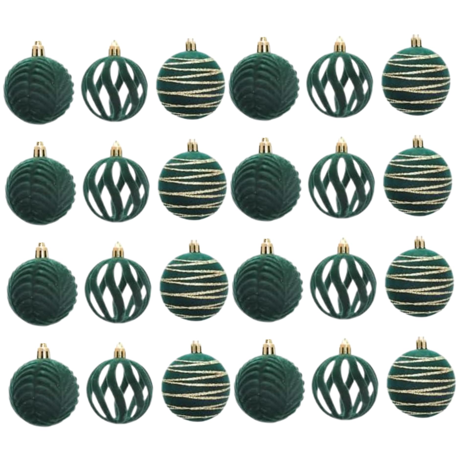 Boules de Noël en Velours Vertes de 6 cm Décoration de Sapin Suspendue Couronne Festive