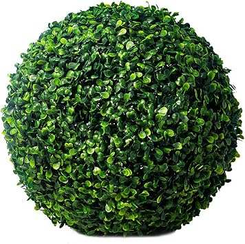 HUHJYUGE Topiary Balls Artificial Outdoor 12in, Lifelike Faux Boxwood Decorative Balls, Artificial Greenery Ball Water Resistant, for Backyard, Balcony, Garden, Wedding and Home Decor