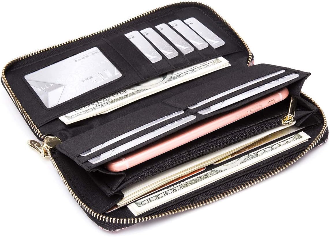 Women Wallet Card RFID For Womens Holder Blocking Credit Small Zipper Purse Pocket Bifold Slim Coin ID Ladies Wristlet Clutch Large Capacity Window Case Travel Zip Women's - Image 2