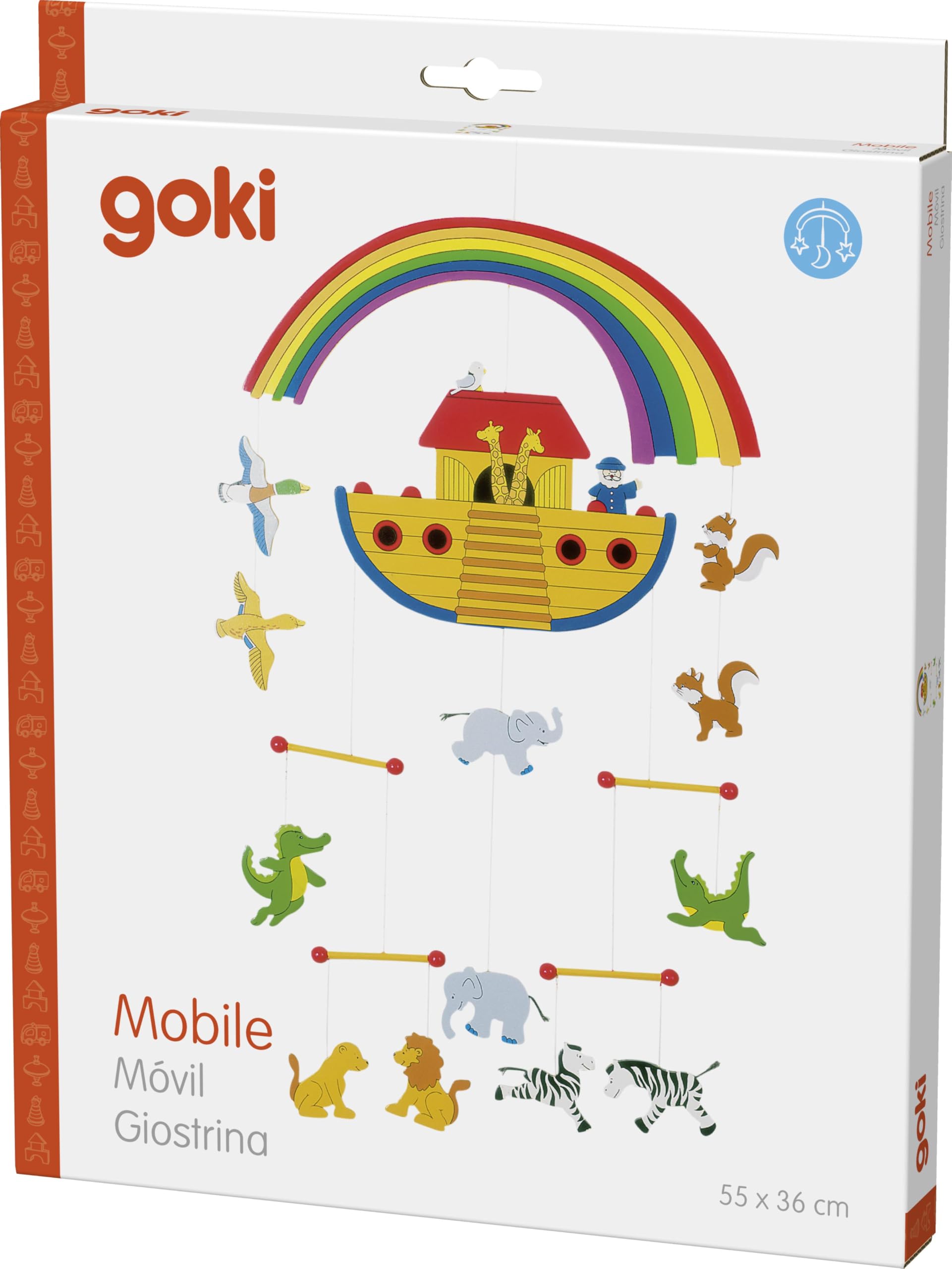 Mobile Arche Noah: 36 x 55 cm, Holz, 14 Teile, per Stück
