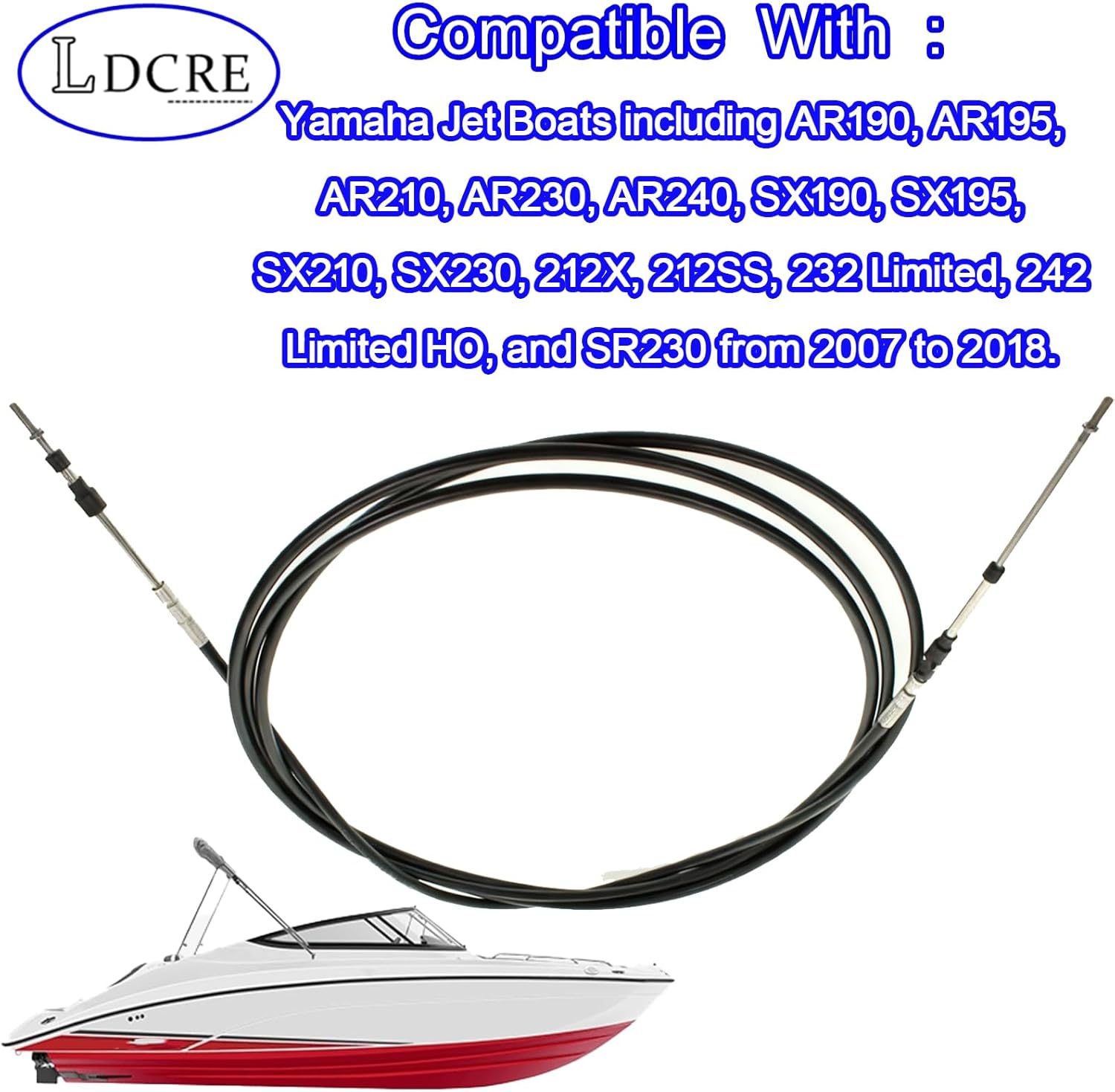 Reverse Shift Cable F2A-U149C-00-00 for Yamaha Jet Boats 2007-2018 | Fits AR190 AR195 AR210 AR230 AR240 SX190 SX195 SX210 SX230 212X 212SS | Jet Boat Replacement Control Cable