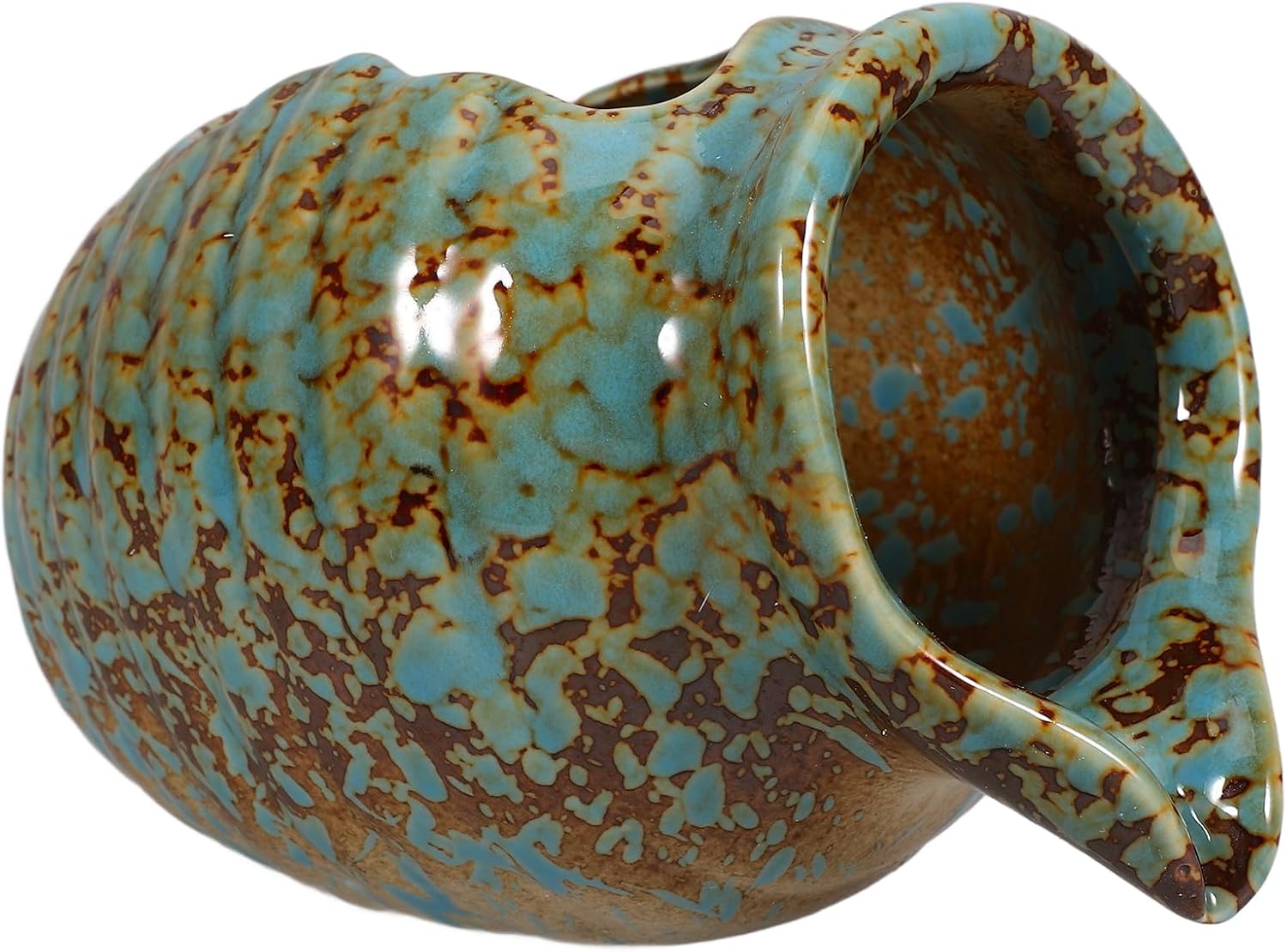 Pond Spitter Ceramic Jug Water Fountain Garden Outdoor Water Feature Planter Plant Flower Pot Jar Fish Tank Cave Waterfall Backyard Water Feature Outside Decoration Hydroponic Vase (Green)