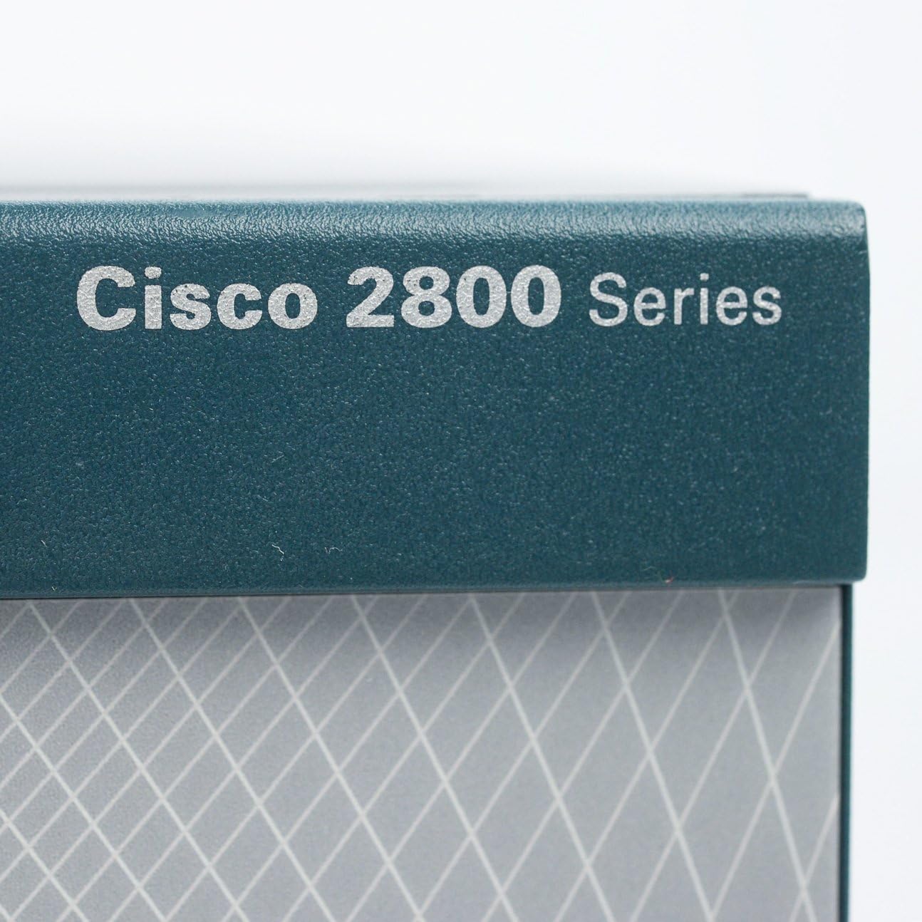 Close-up of Cisco 2800 Series branding on the router