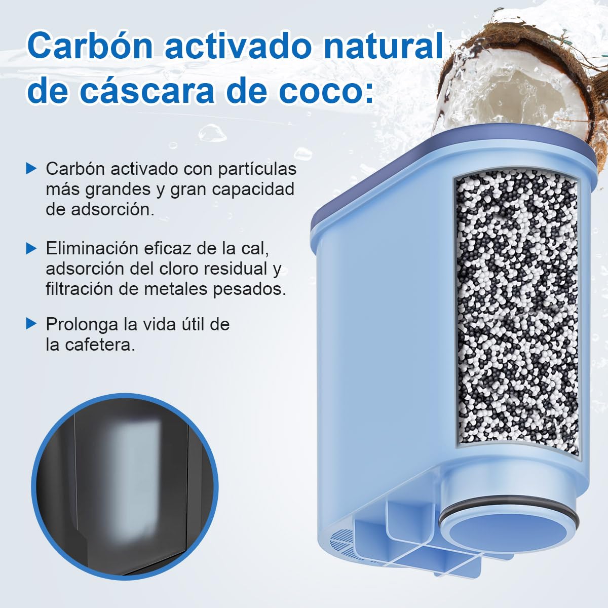 Filswa Filtro de agua para cafetera, repuesto compatible con Philips 3100, Philips 4000, 5000, Saeco AquaClean CA6707 CA6903/00 CA6903/01 CA6903, filtro de cal Aqua Clean (4 unidades)