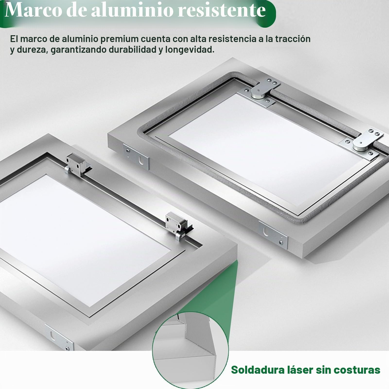 Puerta de Acceso con Marco de Aluminio de Montaje Enrasado, Panel de Acceso de Pared de Pladur Oculto para Tabique Seco, Trampilla de Inspección(35x95cm(14x37in))