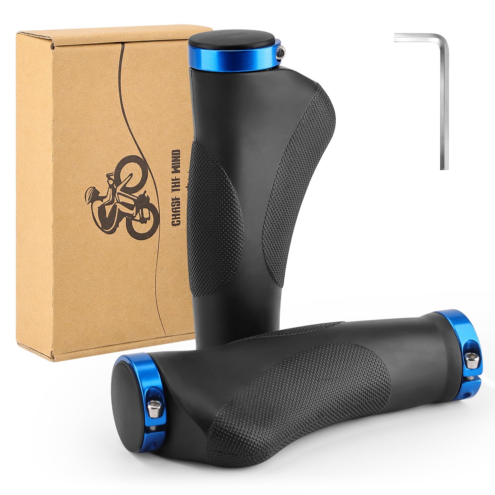 GXCROR Ergonomische Fahrradgriffe mit Anti-Rutsch-Punktdesign | Stoßdämpfende Lenkergriffe aus Gummi für Mountainbikes | 130mm Sicherheitsgriffe