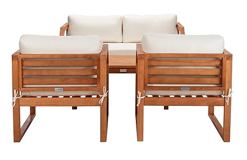 Outdoor DREN Natural Brown 4-piece Set - Beige Seat Cushions