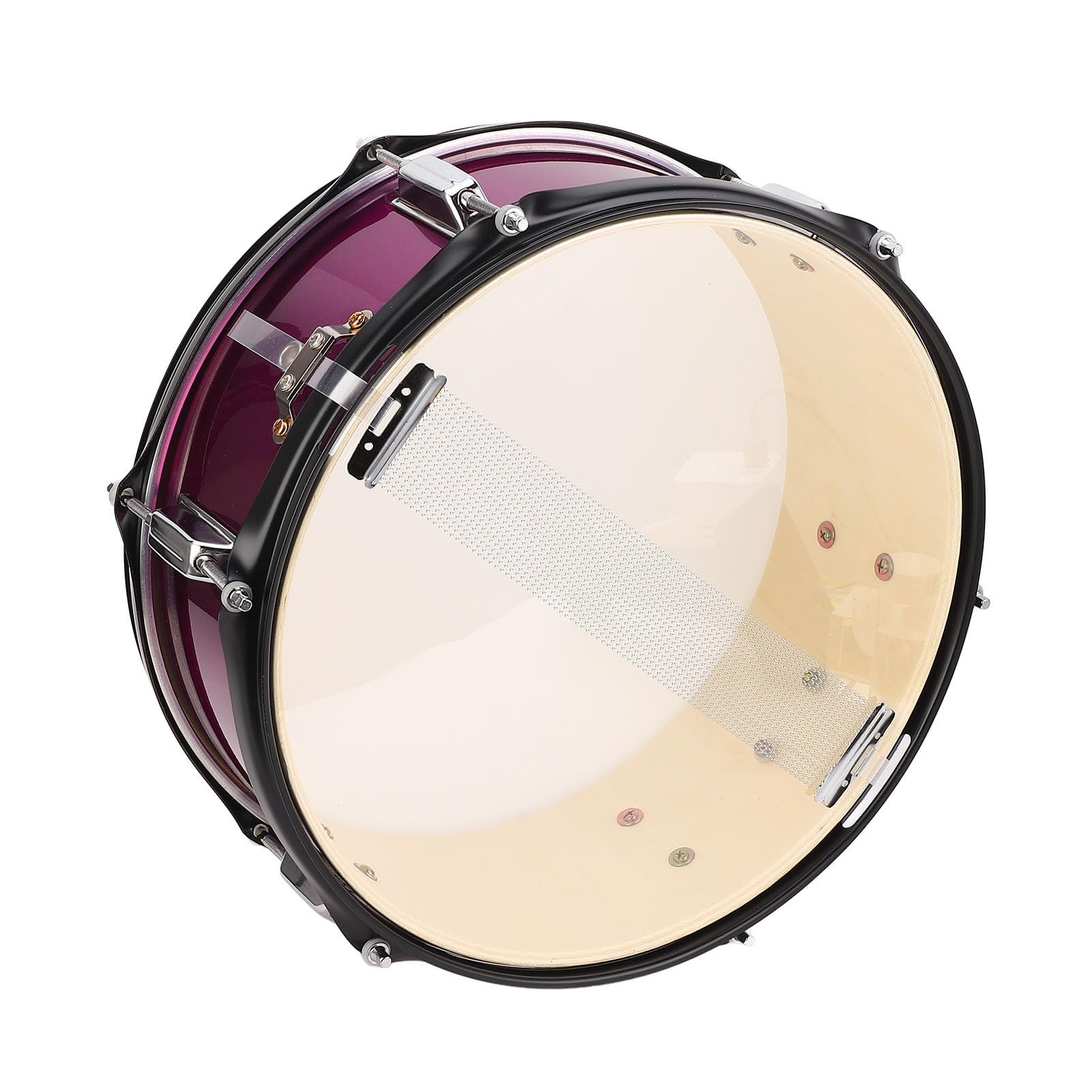EMUKOEP Strumento a Percussione Rullante Rose Red con Bacchette, Accordatore e Tracolla, Suono Potente per Batteristi, Professionisti, Set di Rullante 14x5,5 Pollici, 6 Cerchi per Batteria, Fusto in