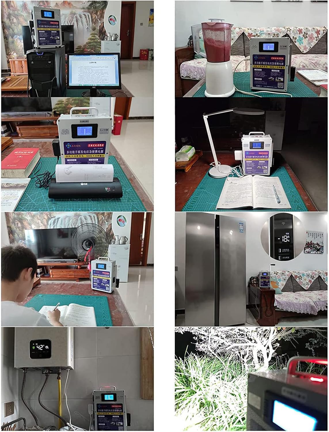 Generador Manual Manivela 500 W, Generador Portátil De Emergencia con Carga USB, Estación De Energía Portátil con Generador CC Y Toma De Corriente para Emergencias