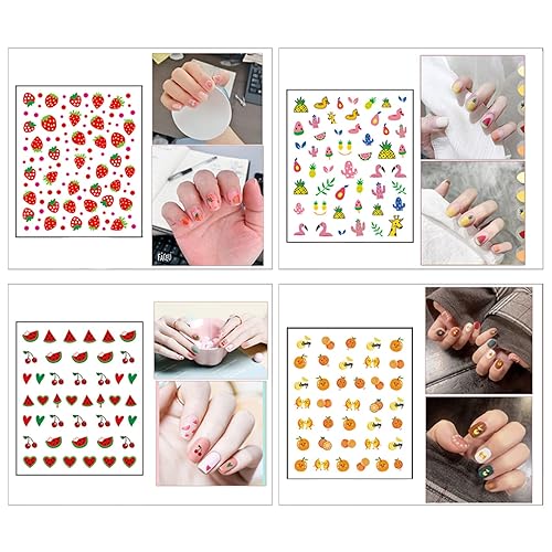 Miniatura 4 de SOGAYU - 16 hojas de calcomanías de uñas para niños, lindas calcomanías autoadhesivas para niñas y mujeres, diseños 3D, accesorios de manicura para