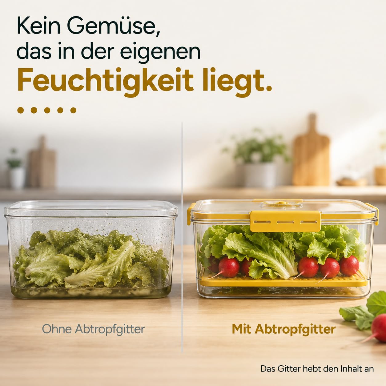 GiDeli Frischhaltedose mit Deckel Luftdicht, Kühlschrank Organizer-Set