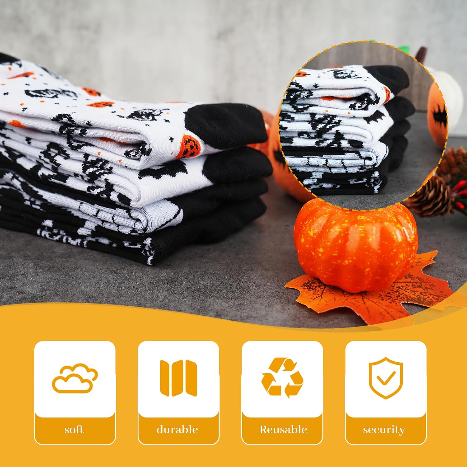 ANOTION Halloween Socks - Novelty Printed Gifts for Women, Men, Teen Girls, Boys - Image 7