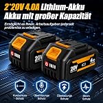 Clé de choc de puissance haute torque 1000N.m avec 2X 4.0AH Batterie 1/2 inch 740ft-lbs Pilote d'impact électrique sans fil sans pinceau pour voiture Inclure chargeur rapide,4 Chaussettes et boîte de storge