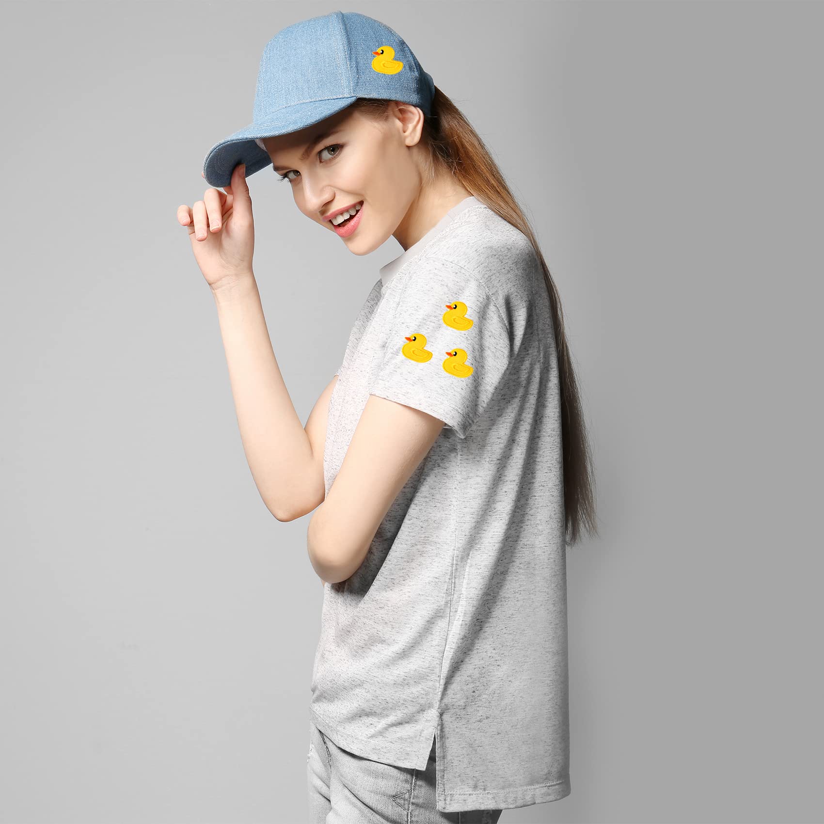 10 parches bordados de pato pequeño amarillo para planchar para ropa, vestidos, chaquetas, gorras, parches bordados para costura, manualidades, decoración