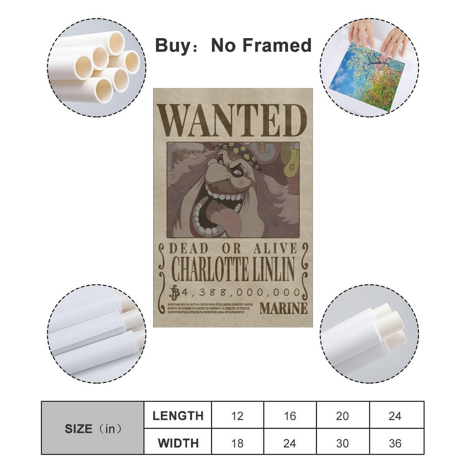 Amazon.co.jp: ワンピースアニメビッグマム賞金首指名手配ポスター