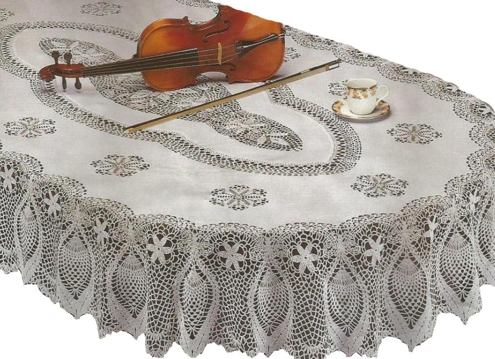 Design Crochet Tablecloth, Off White