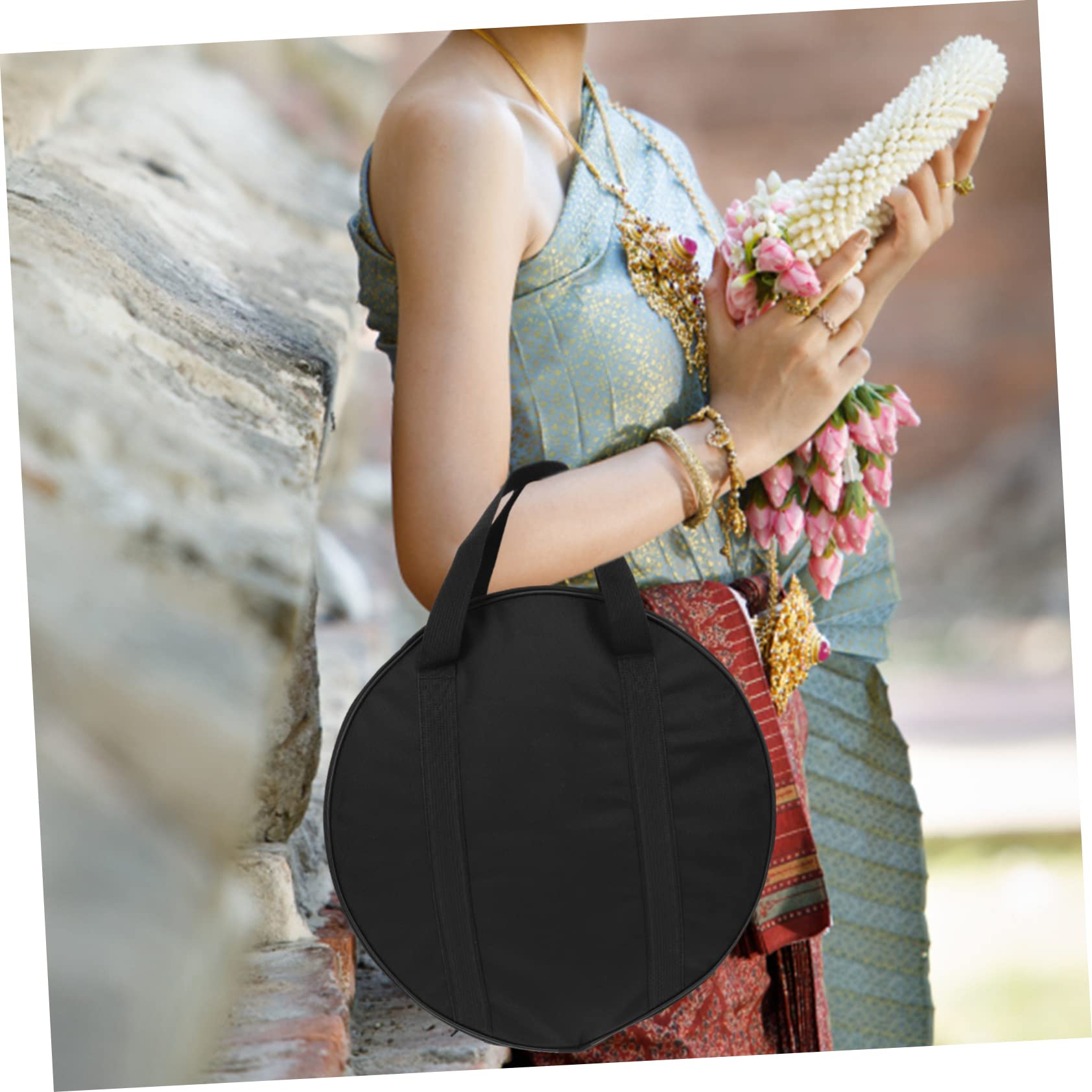 Milisten Thickened Gong Protective Bag 15.75 Inch Portable Cymbal Storage Case with Smooth Zipper for Secure Instrument Transport - Image 3