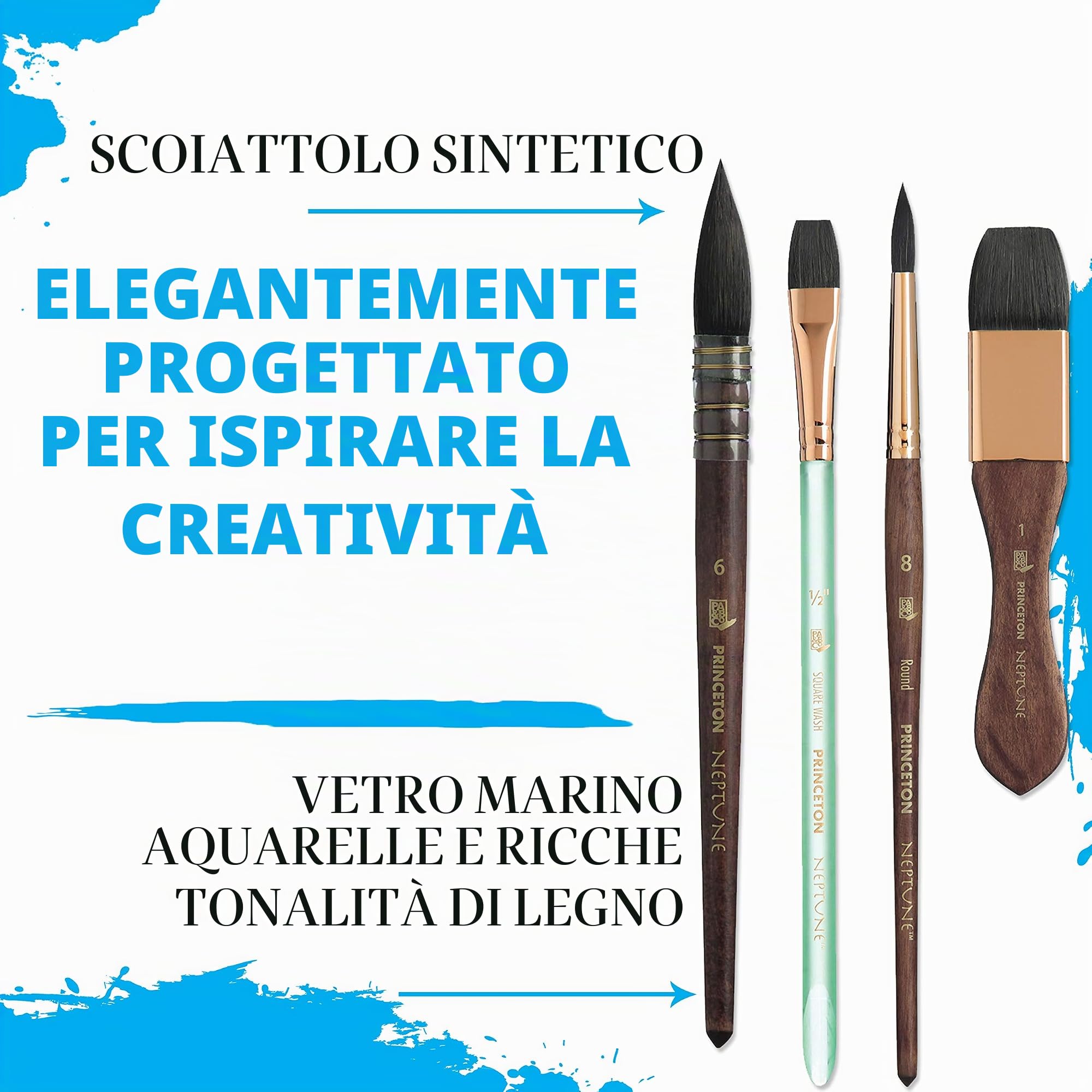 Princeton Art & Brush Neptune Syn Sh Essential, Set da 4 pezzi