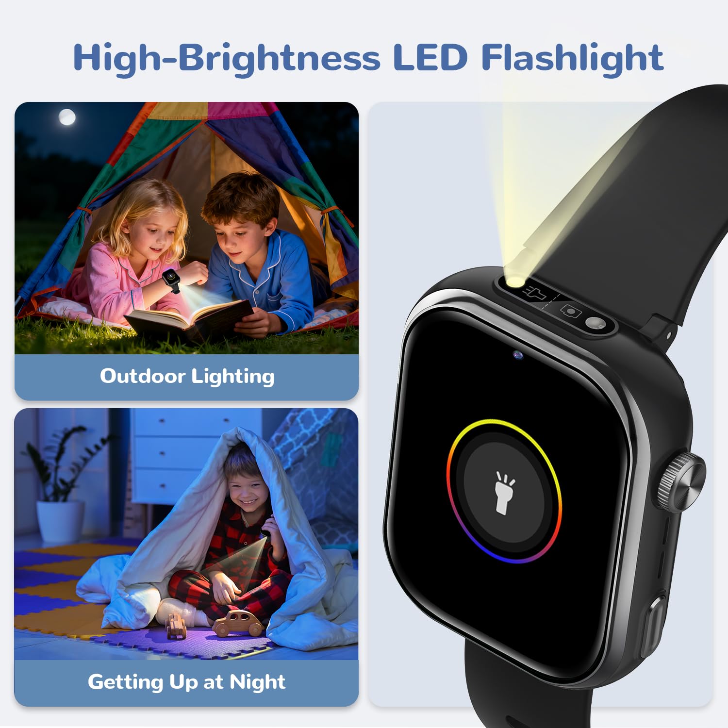 4G Montre Connectée Enfants, 1.83''HD Montre Téléphone Enfant avec GPS, Batterie de 800mAh, Appels Vidéo, Chat Vocal, Wi-FI/LBS/SOS/SMS, Mode École, Podomètre, Réveil, Étanchéité IP68 (Noir)