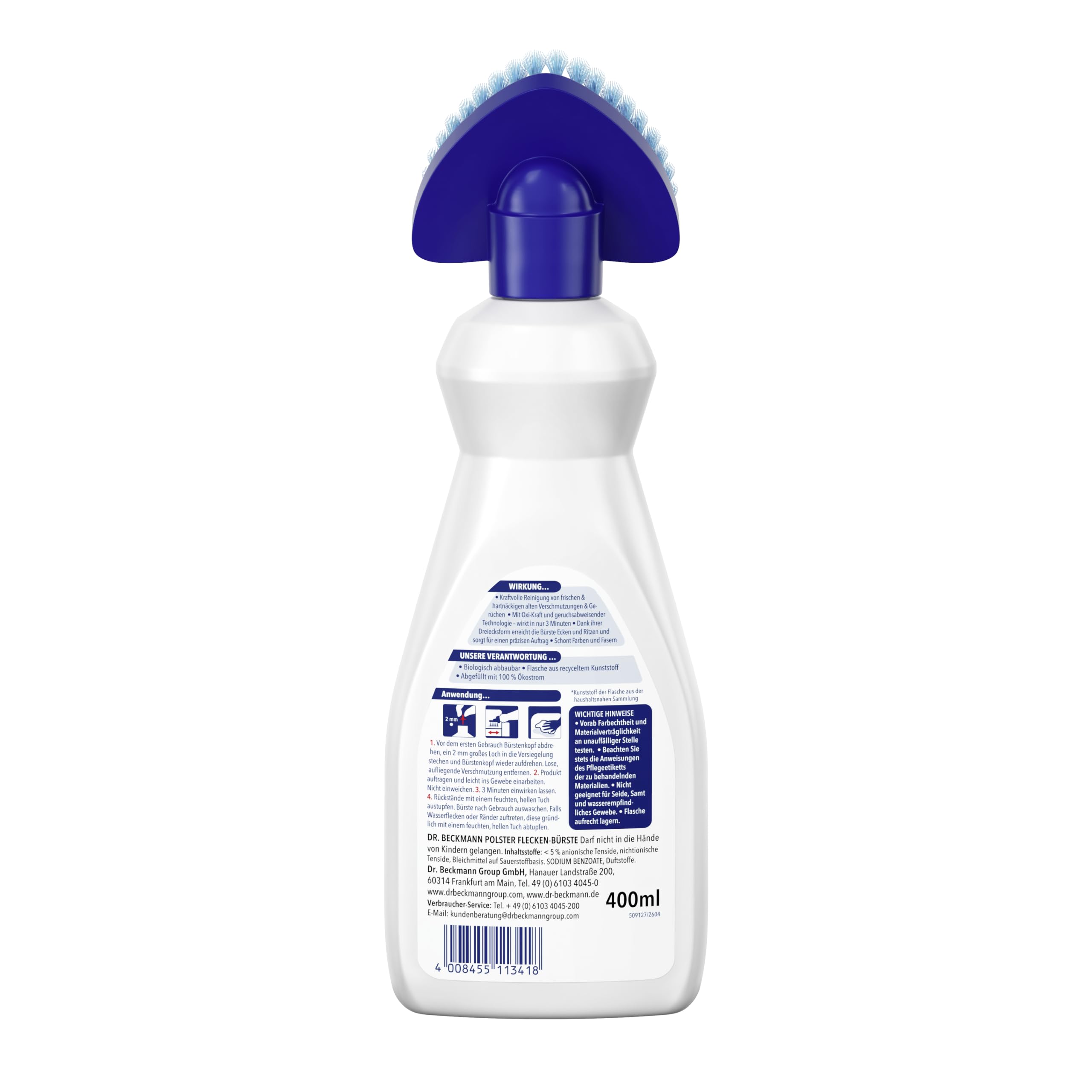 Dr. Beckmann Polster-Fleckenbürste inkl. Bürsten-Aufsatz | 400 ml – Ansicht 2