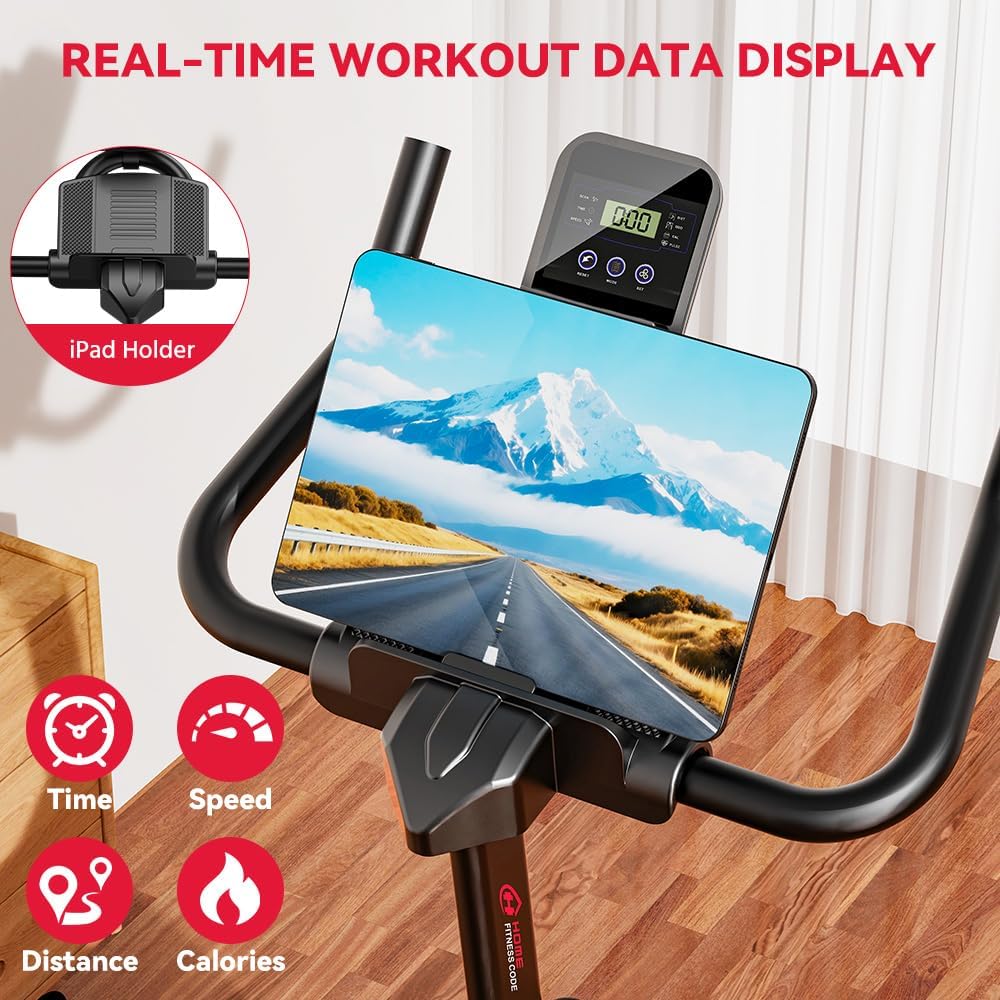 Exercise Bikes for Home, Stationary Bike Indoor Cycling Spin Bike with Digital Monitor, Quiet Belt Drive, Adjustable Resistance, Heavy-Duty Frame, 350 LB Capacity, Adjustable Seat and Handlebar
