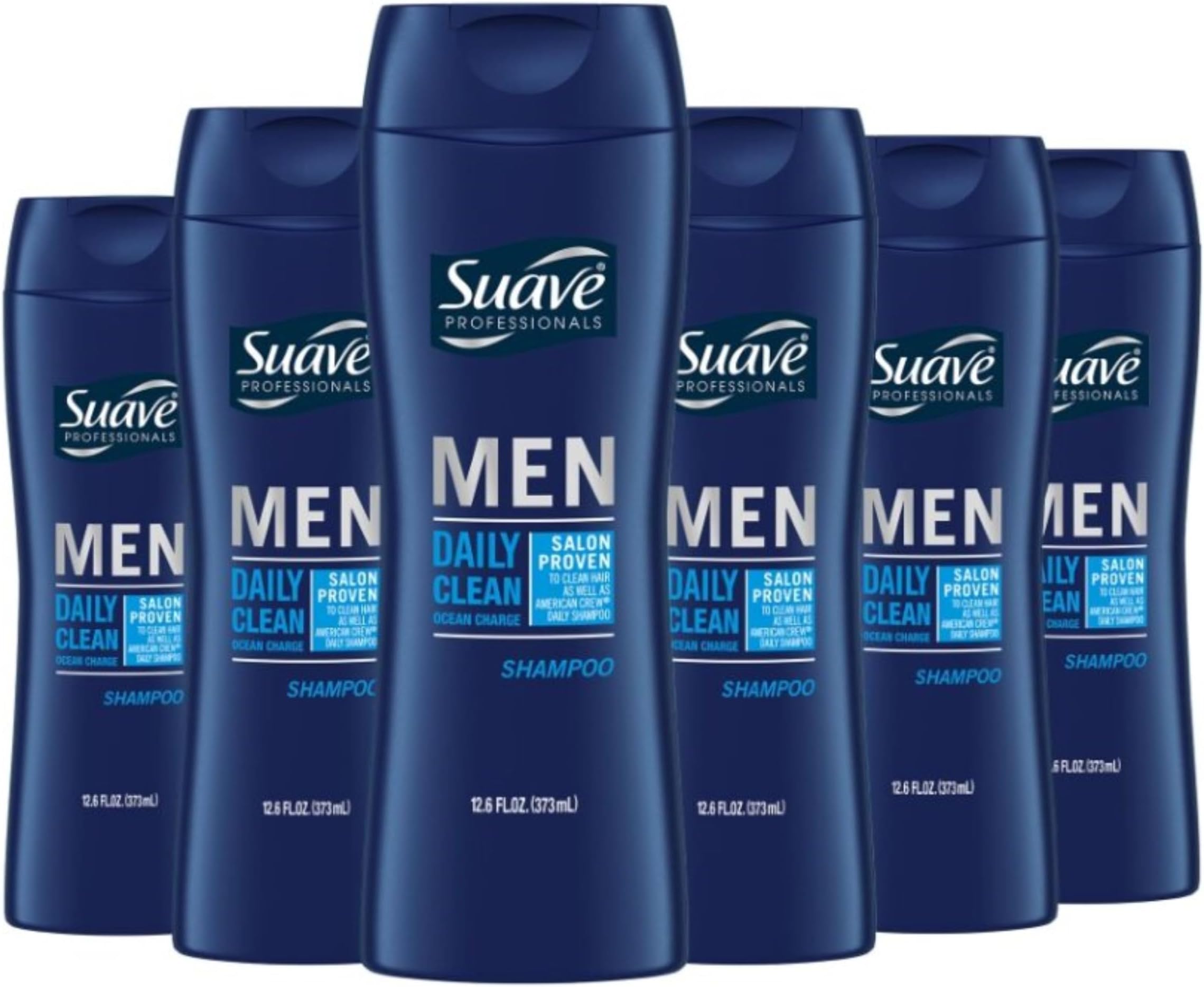 Suave Men 2 in 1 Shampoo and Conditioner, Ocean Charge, 12.6 Fl Oz (Pack of 6)