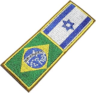 Bandeira Brasil Israel Patch Bordado Para Uniforme Camisa