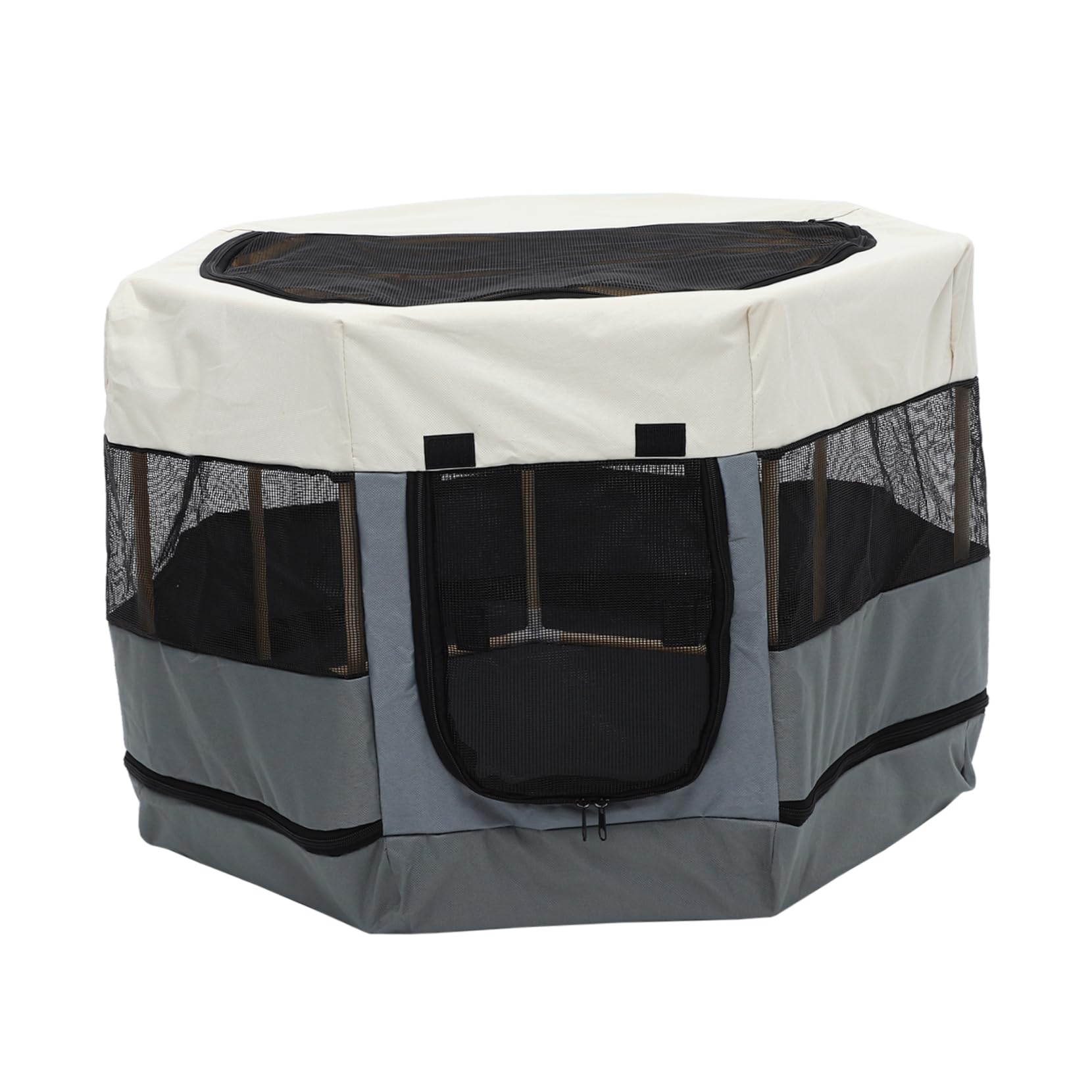 Parc pour chat octogonal pliable avec cachette et nid douillet pour chaton