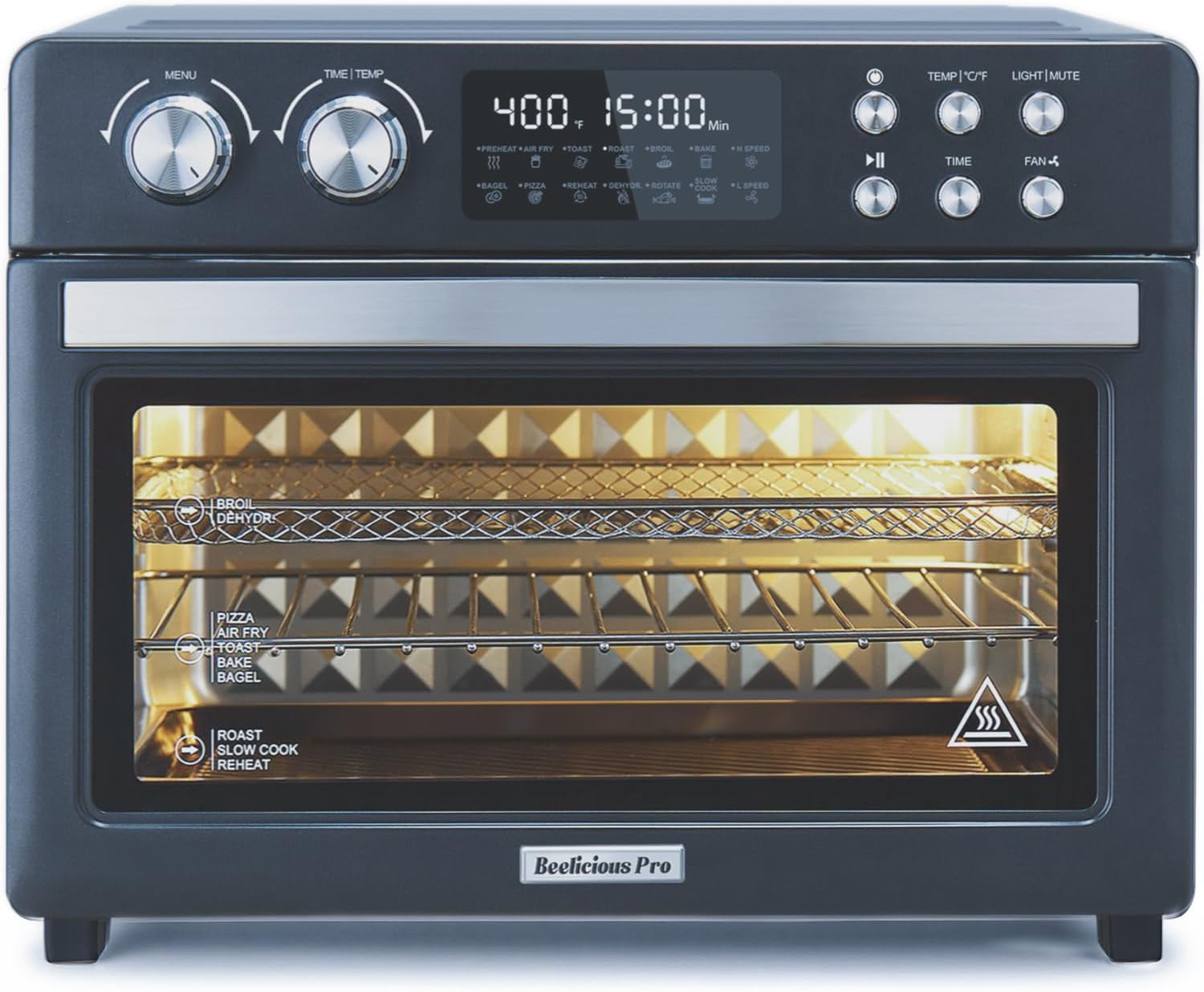 28QT Air Fryer Toaster Oven Combo, Large 12-in-1 Convection Countertop Oven with 3-Layer Cooking, Rotisserie for Chicken, 6 Heating Tubes, Fast Preheat, Fit 11″ Pizza, All Accessories, Gun black 28QT Air Fryer Toaster Oven Combo, Large 12-in-1 Convection Countertop Oven with 3-Layer Cooking, Rotisserie for Chicken, 6 Heating Tubes, Fast Preheat, Fit 11″ Pizza, All Accessories, Gun black