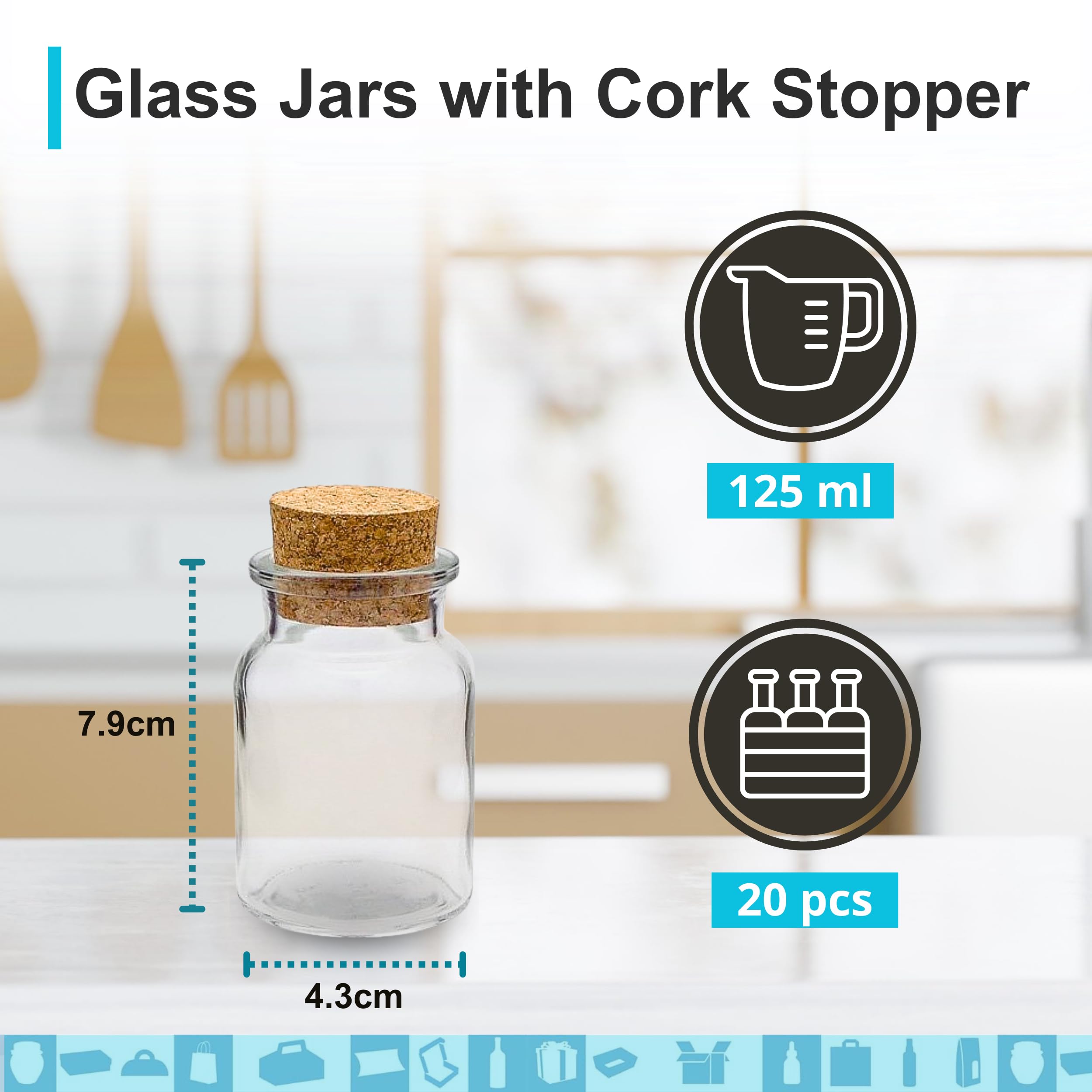 Containers Verre Mariage Baptême 20 Mini Bouteilles Verre 60ml Espirito Rebelde - Bouchons Liège, Idées Cadeaux, Décoration Flacons Verre 60ml