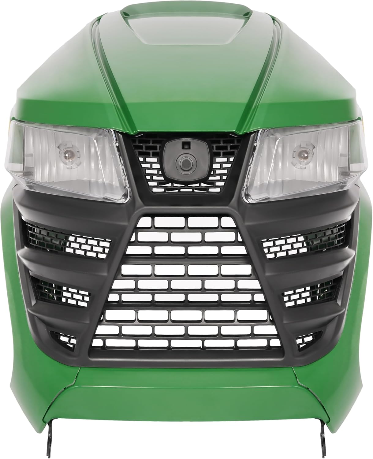 ECOTRIC Hood Side Panel Upper Hood Grille Headlight W/Bulb Compatible With John Deere X300 X304 X310 X320 X350 X370 X384 X394 Replacement for AUC13489 AUC13490 M168883 M168888 2 Packages