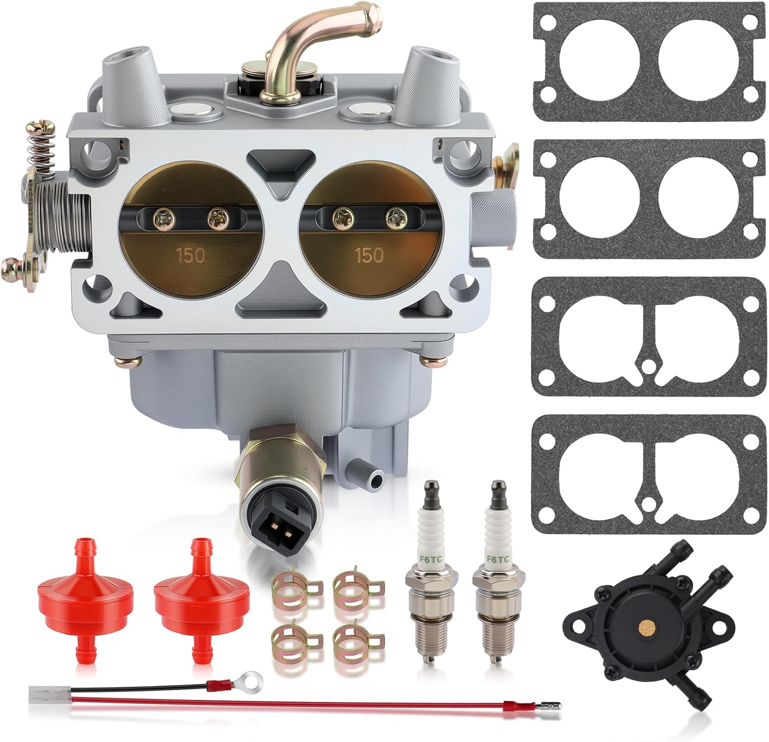 MOTOALL 0E25480ESV Carburetor Kits for Generac Guardian E0506 0E0506 E2548 0E2548 0E25480SRV Replace for 0G4612 0K1588 GP15000 GP17500 GT760 GT990 GTH990 with Spark Plug Fuel Pump Oil Filter