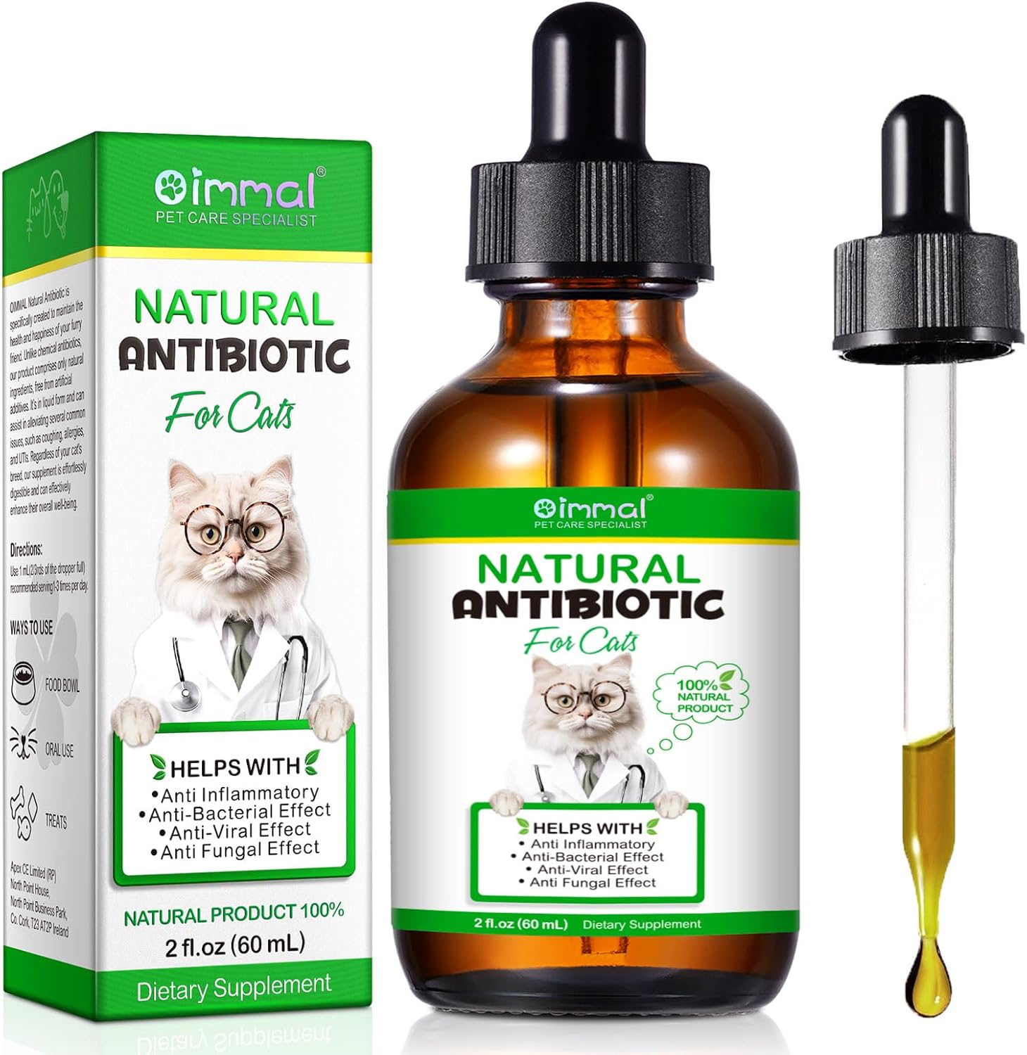 Antibiotics for Cats, 2 Oz Cat Antibiotics, Cat Immune Support, Cat