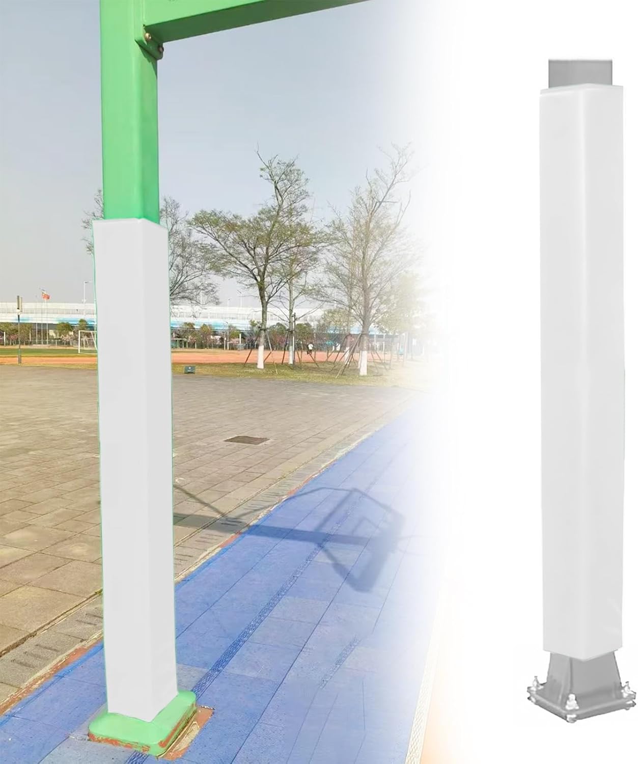 72 Inch Tall Basketball Hoop Padding for Pole, Wrap Around Outdoor Basketball Pole Protector Pad Post Wrap Cover, Square Pole Padding Wrap Around, Fit 4x4 8x8 in Posts