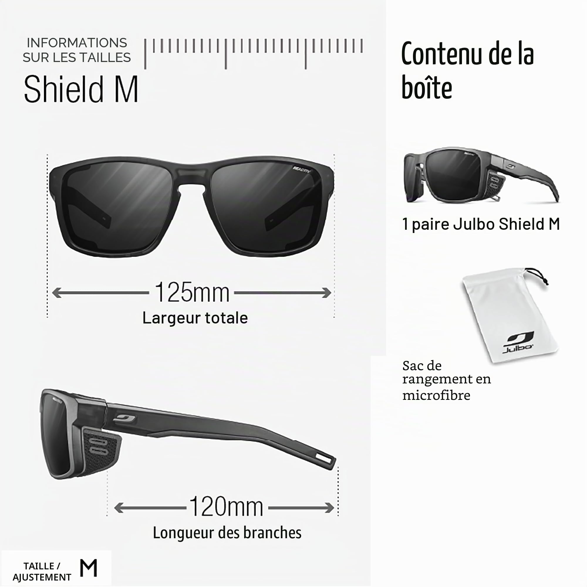 Julbo SHIELD M Lunettes de soleil alpinisme, randonnée, trekking, voile Adulte Mixte