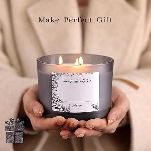 Miniatura 39 de Paquete de 6 tarros de vela de vidrio con tapas (16 onzas, transparentes) – Tarros de vela grandes para hacer velas de 3 mechas – Tarros de velas